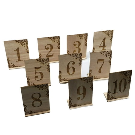 

Linyer Wedding Reception Number Stands Plate Festival Anniversary Party Decoration Table Ornament Wood Numbers Cards Holders