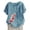 Light Blue, variant on Womens Linen Shirts Short Sleeve Crew Neck Tee Floral Print Vintage Loose Fit Blouses Navy S