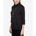 thumbnail image 6 of Alfred Dunner Womens Petite Solid Cowl Neck Top With Necklace, 6 of 6