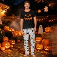 thumbnail image 2 of Halloween Family Pajamas Matching Set - 2 piece Pumpkin Face Short Sleeve Top and Pants Sleepwear,Cartoon Spooky Theme Halloween Pajamas for Family Photos for L Pjs, 2 of 8
