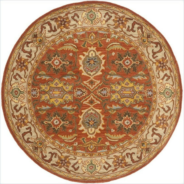 Safavieh Heritage Round Rug in Chocolate / Tangerine