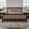 thumbnail image 2 of Brooklyn King Wood Foundation Bed with Matching Footboard in Walnut, 2 of 11