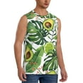 thumbnail image 2 of Bixox Men's Watercolor Green Tropical Printed Shirt Sleeveless Fitness Tank Top-Medium, 2 of 7