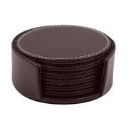 Dessous de verre en cuir PU marron noir rond isolé napperon résistant à la chaleur tasse à café tapis maison Clud fournitures