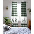 thumbnail image 3 of Farmhouse Green Plaid Sheer Curtains 84 Inch Length 2 Panels Set for Living Room/Bedroom, Vintage Country Cock Checkered Kitchen Curtains Grommet Semi-Sheer Curtains Window Treatments 42"x84"x2, 3 of 7