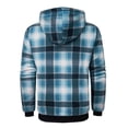 thumbnail image 4 of Mens Heavy Thick Hoodie Sherpa Lined Flannel Jacket Plaid Full Zip Winter Warm Fleece Coat 2025 Trendy Shirt, 4 of 5