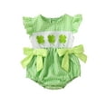 thumbnail image 2 of AJIWYH Valentines Day/St Patricks Day Baby Girl Outfit Love/Clover Romper Cute One-Piece Clothes Green,3-6 Months, 2 of 9