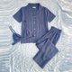 thumbnail image 3 of Cárdigan Top con botones para mujer, pantalones y pantalones con cintura elástica, trajes informales de Color sólido para el hogar Cgtredaw Gris T M para Mujer, 3 of 6