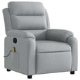 thumbnail image 3 of vidaXL Massage Recliner Chair with 6-Point Vibration Massage, Adjustable Light Grey Fabric Rocker, 3 of 5