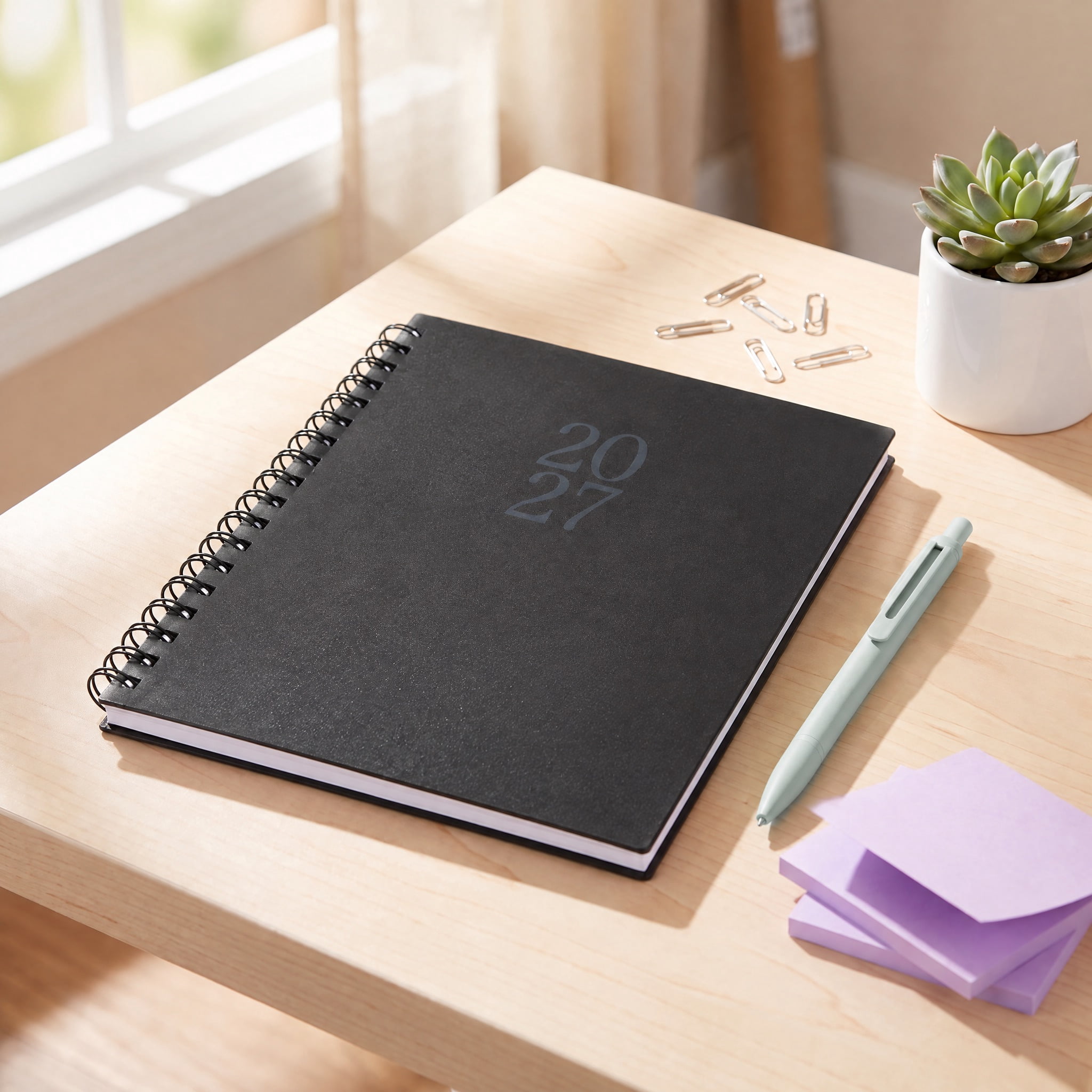 Pen+Gear 15-Month Large Planner, Black, 9" x 11", October 2026-December 2027