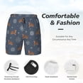 thumbnail image 4 of Kdxio Squirrel And Snowflakes Print Men's Swim Trunks with Compression Liner 7 Inch Inseam Quick Dry Swim Shorts, 4 of 7