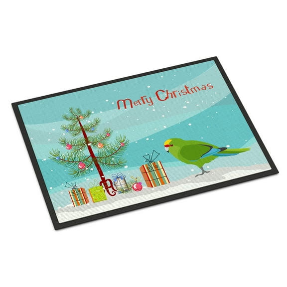 Carolines Treasures CK4501JMAT  Zealand Parakeet Merry Christmas Door Mat Indoor Rug or Outdoor Welcome Mat 24x36