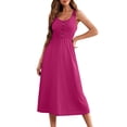 thumbnail image 3 of WRKEKC Robes d'Été Décontractées pour Femmes, Robes d'Été Grande Taille, Robe Unie à Manches Courtes Col Rond Aguichant Élégante Boîte de Nuit Fête Tunique Mini Robes Décontractées Vacances, 3 of 9