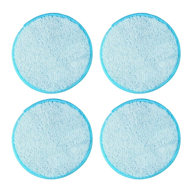 Lipstore 4 Pieces Mop Head Replacement Universal Machine Washable Floor Scrubber Pads blue