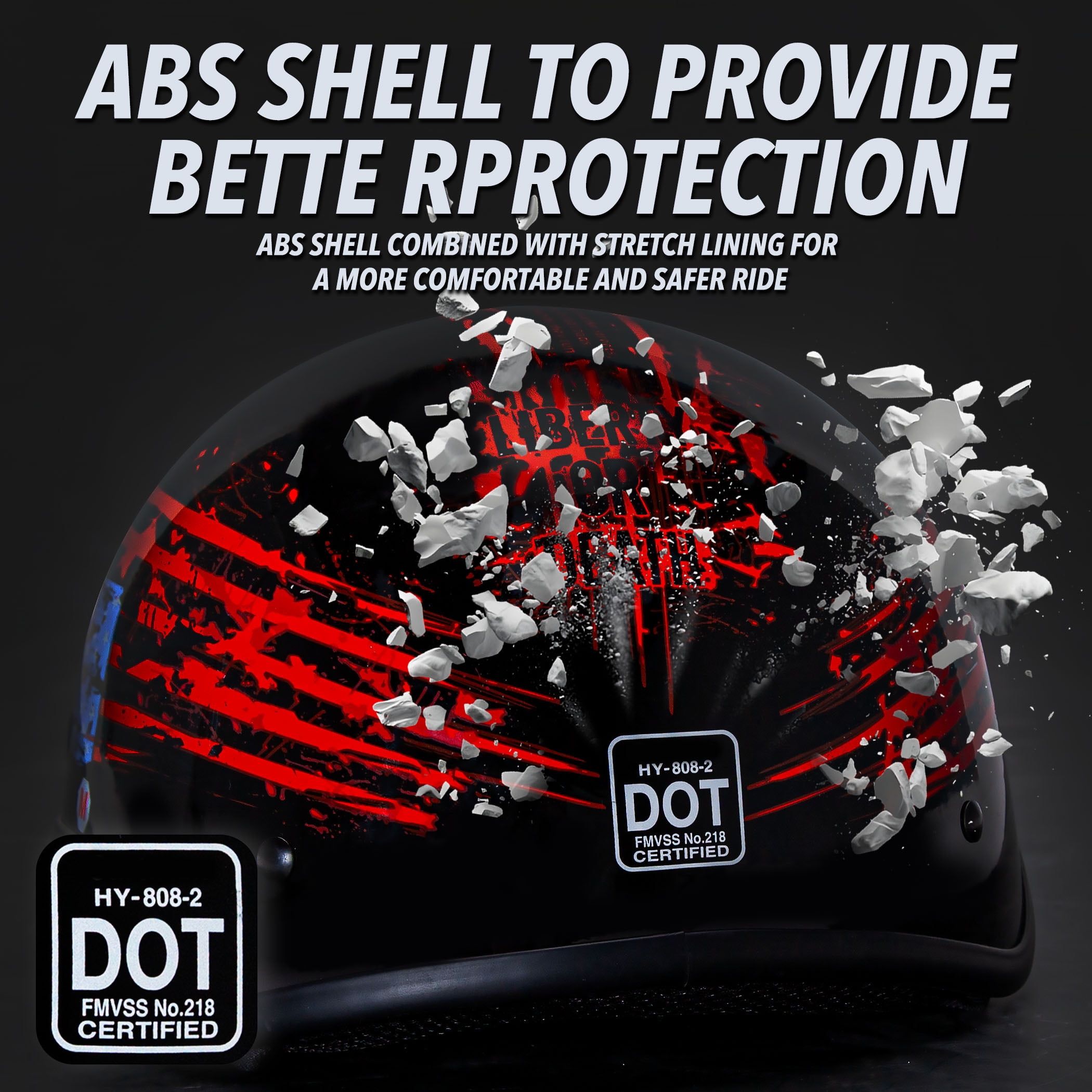 FATFOX Cruiser Scooter Motorcycle Half Face Helmet, DOT Approved for Scooter ATV UTV Chopper,Small