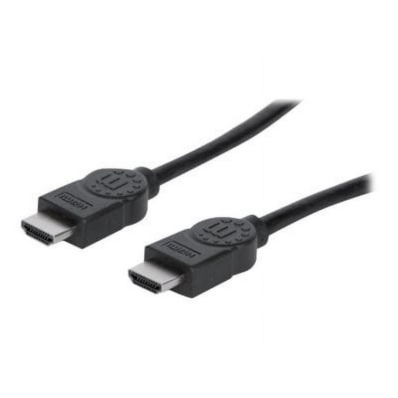 Manhattan High Speed HDMI Cable - ARC, 3D, 4K@30Hz, HDMI Male to Male, Shielded, 3 ft., Black