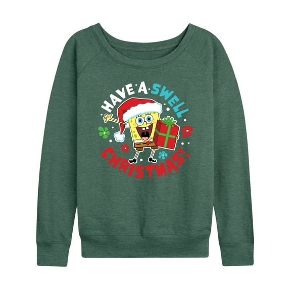 SpongeBob SquarePants - Have A Swell Christmas - Women's Lightweight French Terry Long Sleeve Shirt