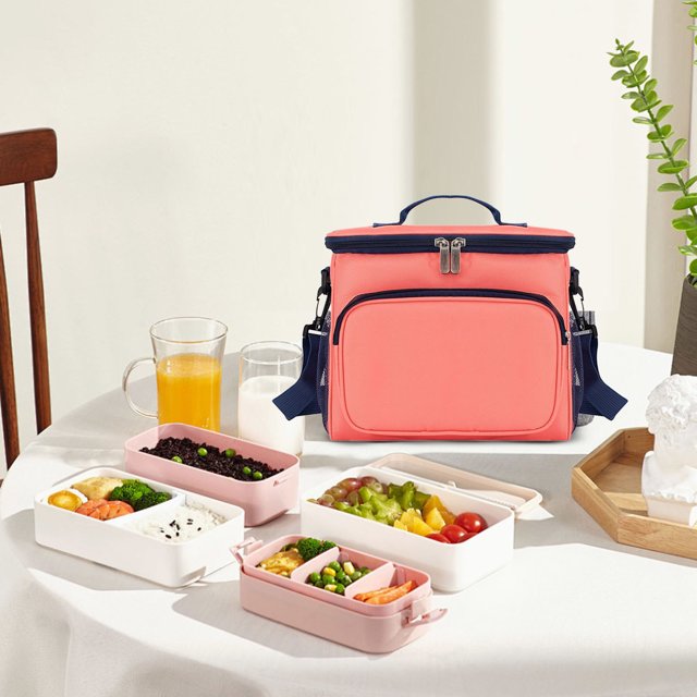 Sac à Lunch 1 / Isolé 10 L Réutilisable Lunch avec Tissu et Sangle Ajustable pour Travail École Activités Extérieures