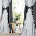 thumbnail image 2 of Fashnice 2 Layer Privacy Tulle Energy Efficient Window Blackout Curtain Thermal Insulated Luxury Drapes Sheer Voile Living Room Bedroom Dark Gray Curtain+ White Yarn 1PC-52 x 84 in, 2 of 3