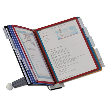 UPC: 0616528501778 | DURABLE Desktop Reference System  10 Double-Sided Panels  Letter-Size  Assorted Colors  SHERPA Design (554200)