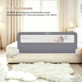 thumbnail image 2 of 59" Toddler Bed Rails, Double-Reinforced Steel Frame, Swing Down Extra Long Bed Bumper Sleep Bedrail Safety Side Guard Fits for 4.72" to 11.81" Thickness Mattresses, 2 of 8