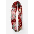 thumbnail image 2 of Bimba Foulard en Pure Soie Imprimé Floral Feuilles Rouges, Rose et Anémone Narcisse pour Cheveux Cou Tête Bandanas pour Femmes 40 x 40 Pouces, 2 of 6