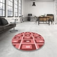 thumbnail image 4 of Ahgly Company Machine Washable Indoor Round Transitional Red Area Rugs, 6' Round, 4 of 7
