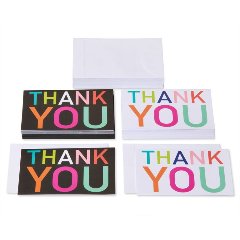 American Greetings Thank You Cards with Envelopes, Multicolored Lettering (48-Count) - Walmart.com american-greetings-thank-you-cards-with-envelopes-multicolored-lettering-48-count-walmart-com