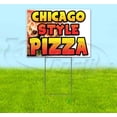 thumbnail image 1 of Chicago Style Pizza (18" x 24") Yard Sign, Includes Metal Step Stake, 1 of 6