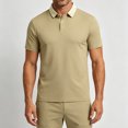 thumbnail image 5 of Rrxhxhs Golf Shirts for Men Summer Fashion Contrast Collared 2-Button Short Sleeve Leisure Thin Ice Silk Business Casual Tops,2XL, 5 of 7