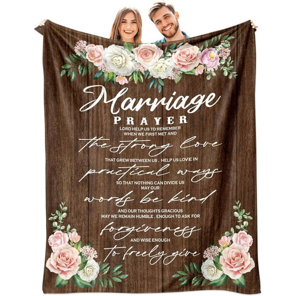 Wedding Gifts for Couples 2024, Bridal Shower Gifts for Bride to Be, Bridal Shower Wedding Gifts for Newlyweds, Anniversary/Wedding/Engagement Gifts for Couple, Marriage Prayer Fleece Blankets 60x50