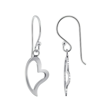Charoite Gem - Gem Avenue 925 Sterling Silver Open Heart Design Drop Earrings with French ear wire Findings