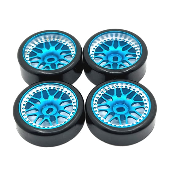 Xingzhi 4x 27mm Drift Tire Metal Wheel Rim Compatible With 1/28 Wltoys K969 RC Car Spare Parts Metal Upgrade Drift Wheel sky blue