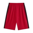 thumbnail image 2 of LIIPEE Boys Girls Sports Shorts Color Block Stretch Elastic Waist Athletic Training Basketball Shorts Toddler Trendy Party Sports Shorts,Red,4-5 Years, 2 of 4