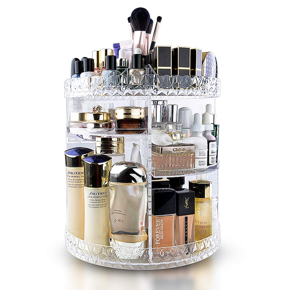 InnSweet 360 Rotating Makeup Organizer, Adjustable Cosmetic Storage