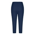 thumbnail image 5 of Capri Leggings for Women: Knee Length, 2025 Summer Cropped Pants, Blue S-3XL, 5 of 6