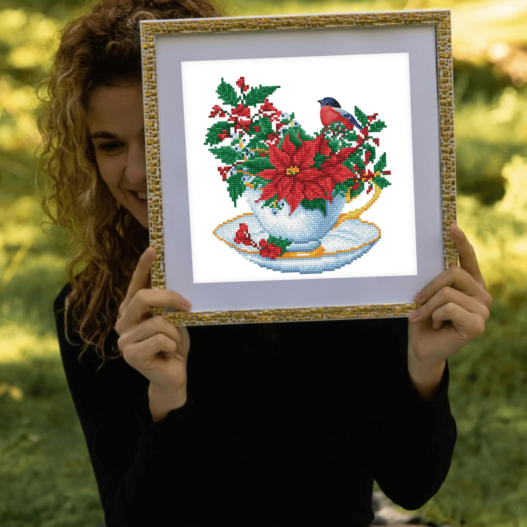 Diamond Dotz Festive Cuppa Floral Diamond Painting Kits for Adults - Diamond Art Kits a Relaxing Creative Craft Kit with Dotz Gems 12.6"x12.6"