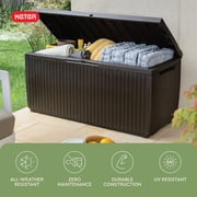 Keter Springwood 80 Gallon Durable Resin Outdoor Deck Box Storage Organizationn, Brown