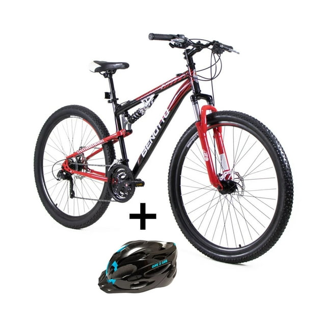 Combo Bicicleta Benotto Blackcomb R29 con Casco Negro/Azul negro