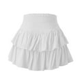 thumbnail image 3 of Sngxgn Women's Basic High Waisted Pencil Short Skirt(White,S), 3 of 4