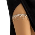 thumbnail image 2 of Chaîne de Cuisse à Franges Sexy avec Strass, Chaîne de Cuisse Simple Réglable Élastique pour Femmes (Rhinestone), 2 of 5