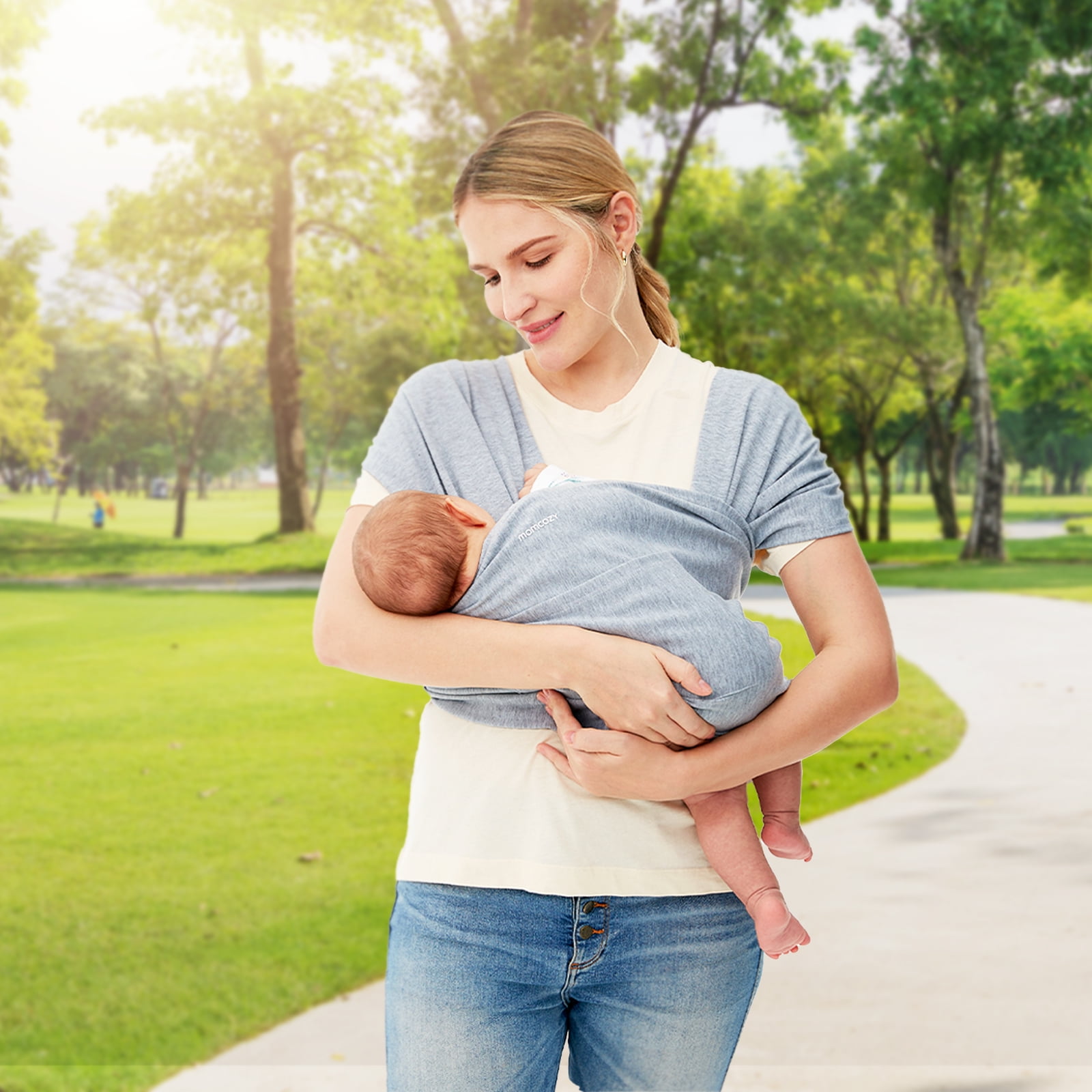 Momcozy Baby Carrier,Skin-friendly and breathable fibers,Adjustable Baby Carrier Wrap,Holds up to 35 pounds of Toddler, Easy to Wear Baby Sling Wrap