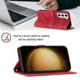thumbnail image 3 of ELEHOLD Crossbody Leather Wallet Case for Samsung Galaxy S23 Practical Card Holders Stand Function Detachable Shoulder Strap Shockproof Purse Case Women Girls for Samsung S23  6.1" -Red, 3 of 9