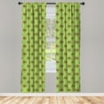 thumbnail image 2 of Ambesonne Nature Curtains, Hand-Drawn Style Flowers, Pair of 28"x63", Apple Green Sand Brown, 2 of 4