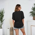 thumbnail image 5 of KLHDSF Womens Summer Tops Side Shirring V Neck Tee Short Sleeve Lightweight Casual Summer Top Black M, 5 of 6