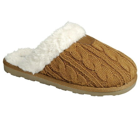 

SNJ New Women s Comfy Faux Fur Warm Indoor House Slide Slip On Anti-Skid Slipper