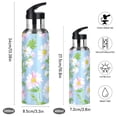 thumbnail image 2 of Yayeee 20oz Insulated Water Bottle Double Wall Stainless Steel with Flip Straw Lid, Blue Floral, 2 of 7