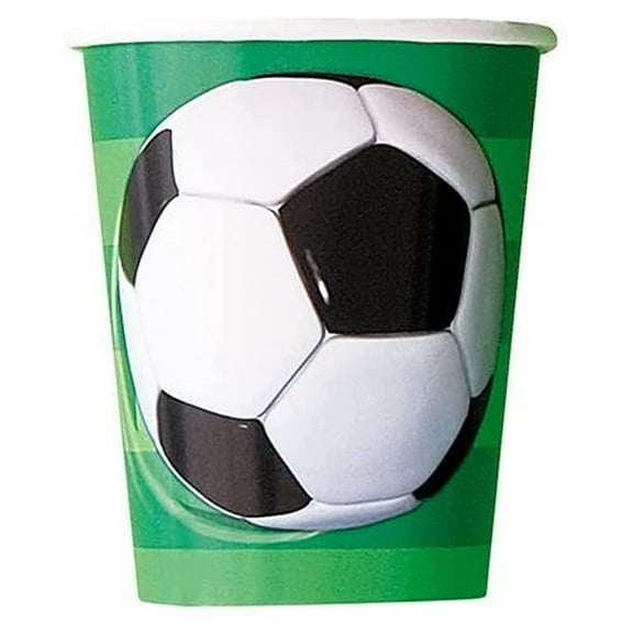 9oz Paper Soccer Party Cups, 8ct