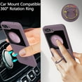 thumbnail image 6 of Case for Samsung Galaxy Z Flip 5 5G, Slim Liquid Silicone Phone Case with 360 Rotatable Ring Holder Kickstand Fashion Hand Strap Magnetic Car Mount Shockproof TPU Bumper Cover - Purple, 6 of 7
