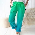 thumbnail image 2 of toraway Pantalon Long Décontracté pour Femmes, Poches en Coton et Lin Imprimé, Mode Décontractée TTTTG, 2 of 4